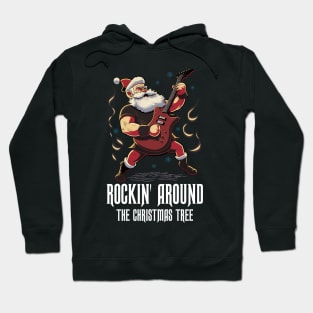 Christmas Guitar Gift Santa Claus Guitarist Funny Guitar Hoodie